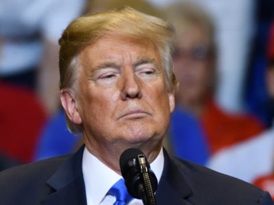 Donald Trump podczas jednego z przemówień