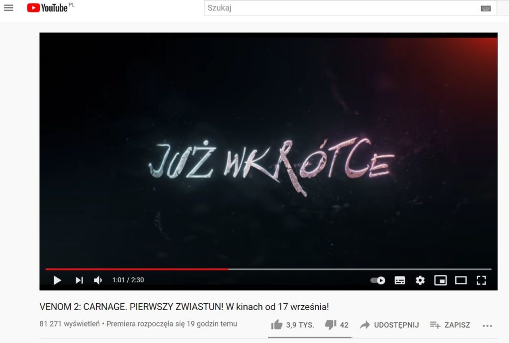 venom 2 carnage polski zwiastun wpadka opinia class="wp-image-1717123"