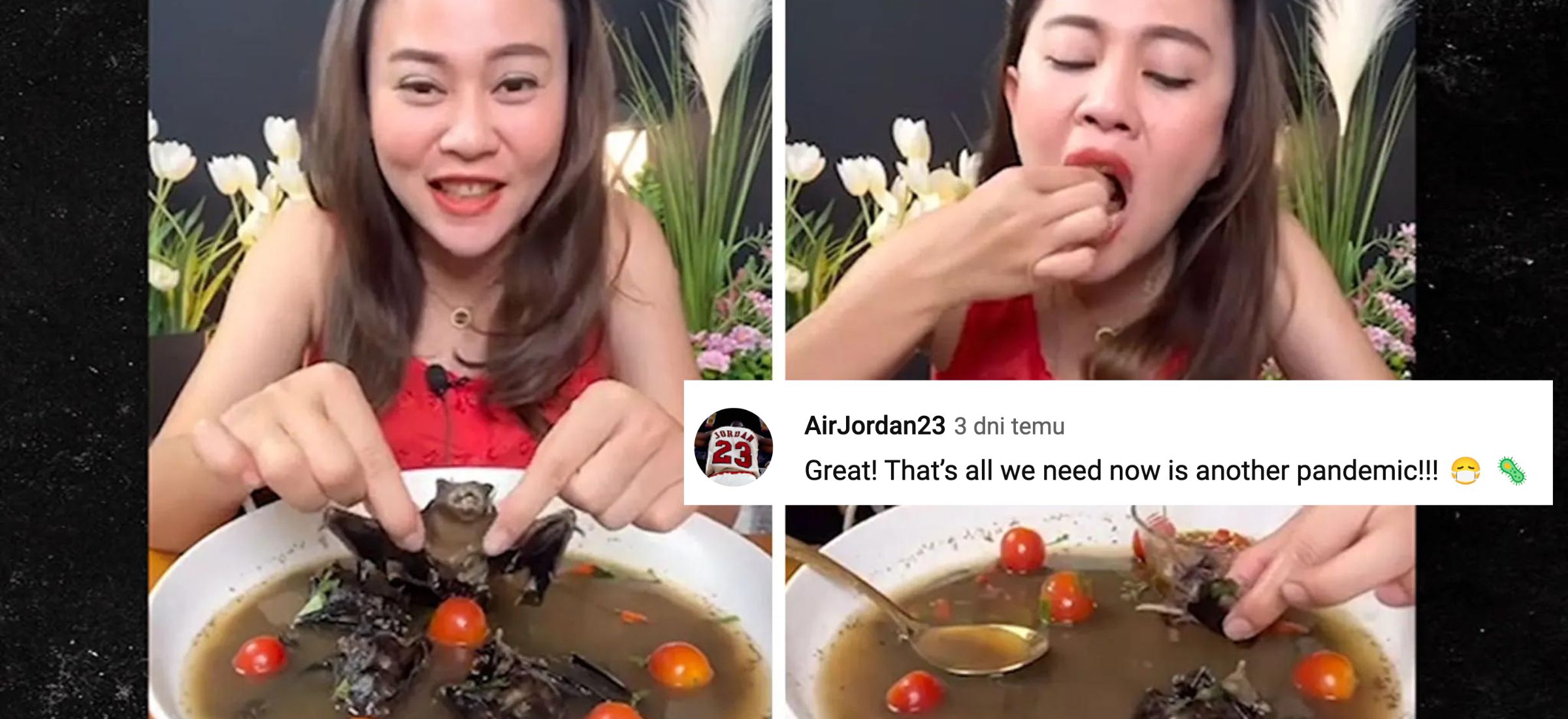 zjadła nietoperze film youtube influencerka asmr tajlandia pandemia