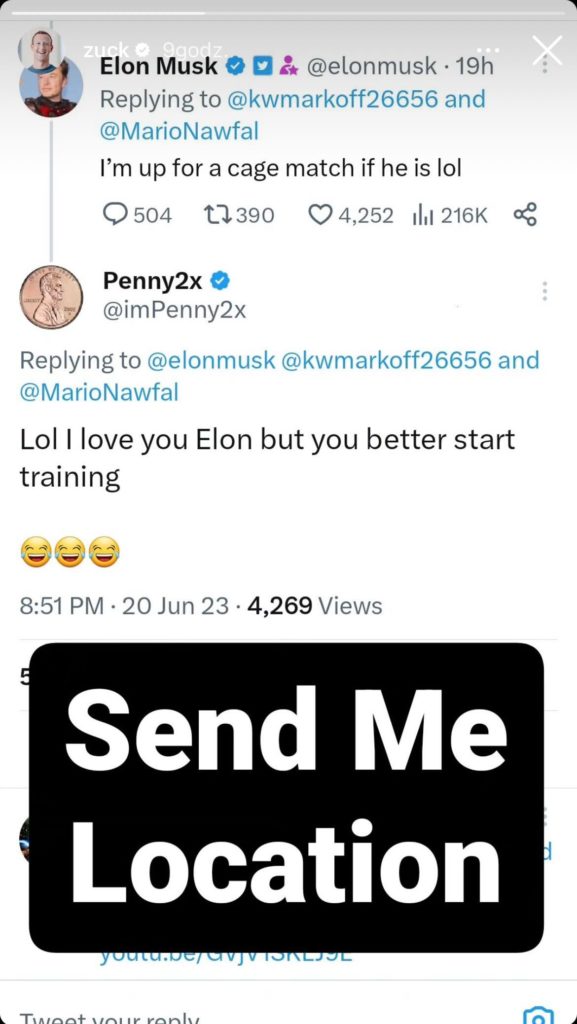 elon musk mark zuckerberg walka klatka fame mma twitter instagram 