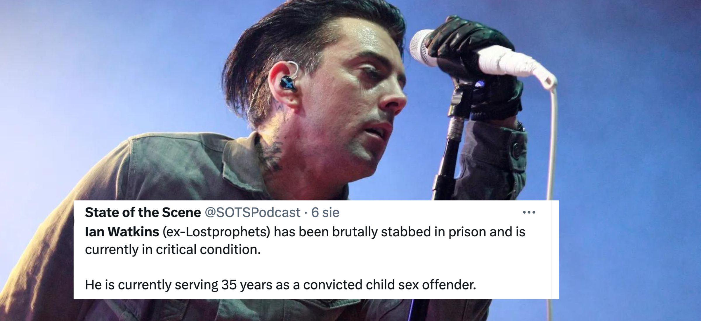 ian watkins atak więzienie co zrobił lostprophets