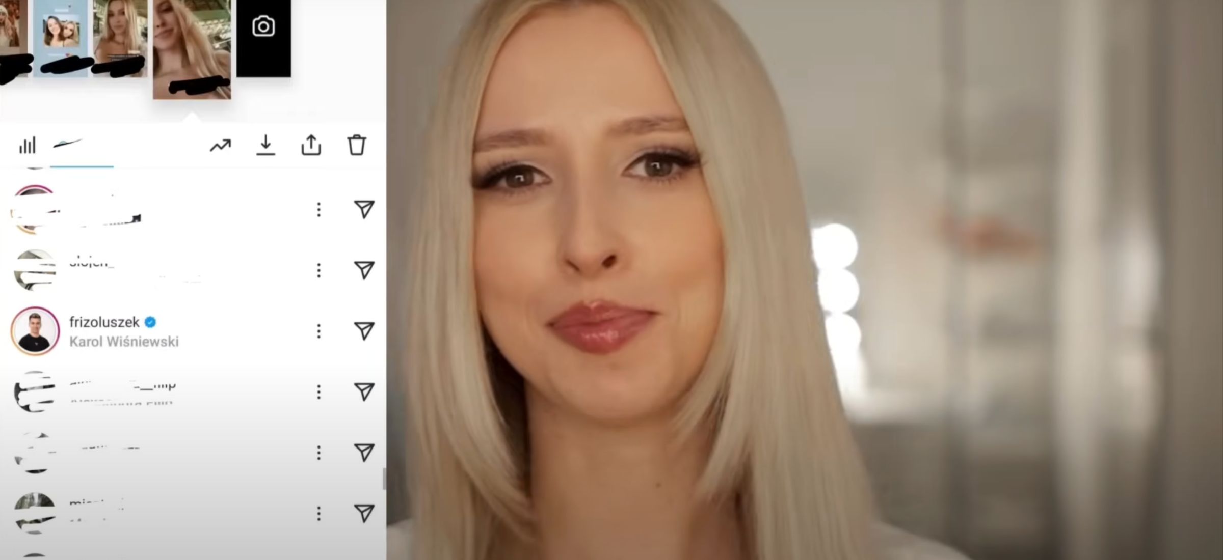 friz drama influencerka kate obserwowanie dziewczyn w bikini