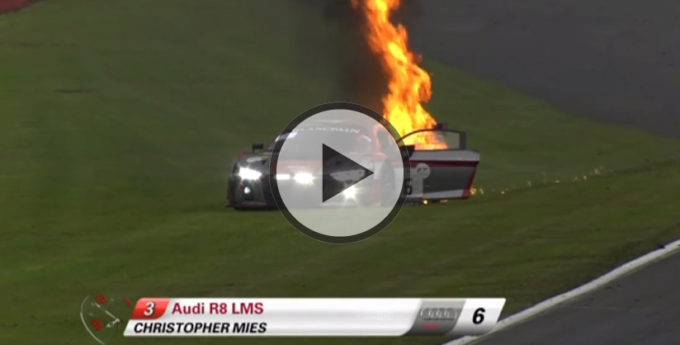 Płonące Audi R8 LMS