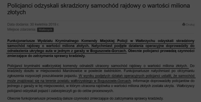 Kto spija śmietankę po odnalezieniu Fiesty R5? Fałszywy PR policji oparty o propagandę