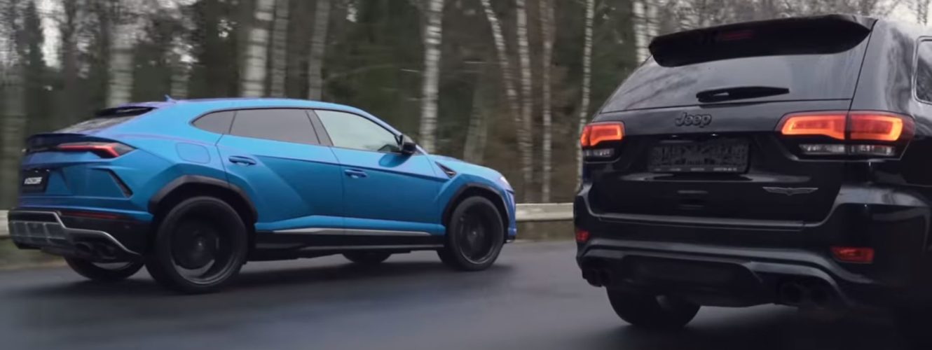 Jeep Trackhawk vs Lamborghini Urus – czyli pojedynek najpotężniejszych SUV  na ziemi [wideo]