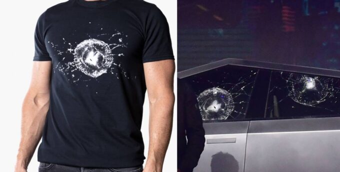 Elon Musk sprzedaje kuloodporną koszulkę do Tesla Cybertruck