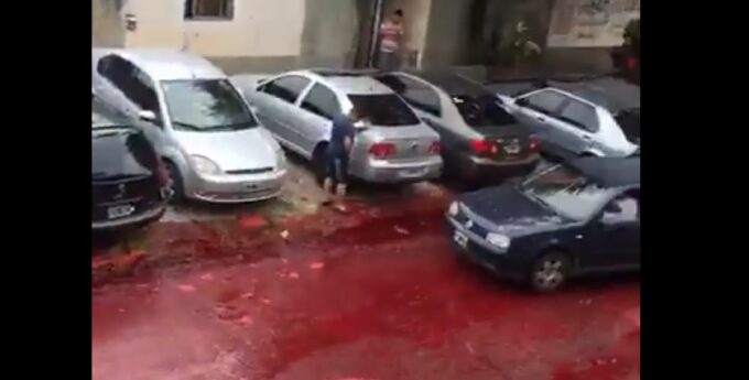 Ulice i samochody zalane ogromną ilością krwi. Kierowcy odcięci od swoich aut