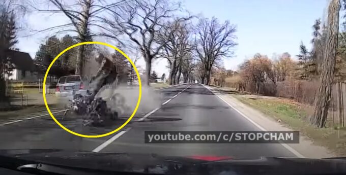 wypadek motocyklisty w Borkowie