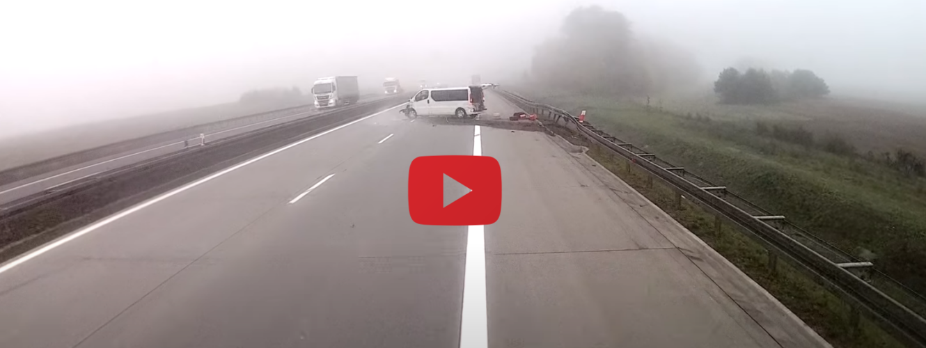 Dziwny wypadek na autostradzie A2. Kierowca zasnął, a może zasłabł? Ciężko o inne wytłumaczenie [WIDEO]
