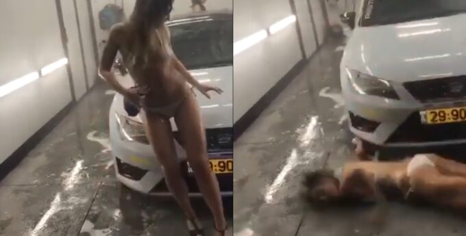 seksowne dziewczyny bikini mycie samochod