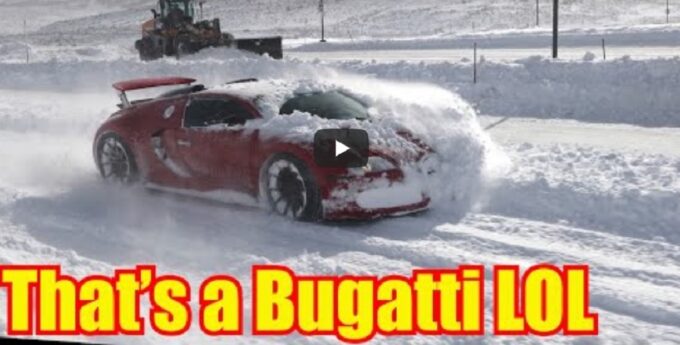 Upalał Bugatti na śniegu