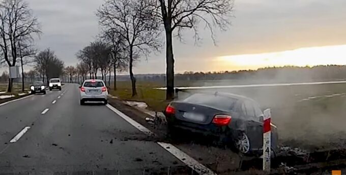 Wypadek z udziałem BMW E60