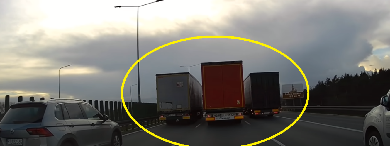 wyprzedzanie tirów na autostradzie
