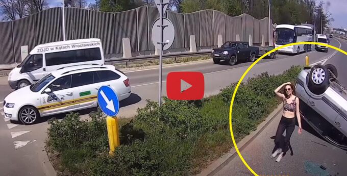 wypadek dachowanie kobieta panienka