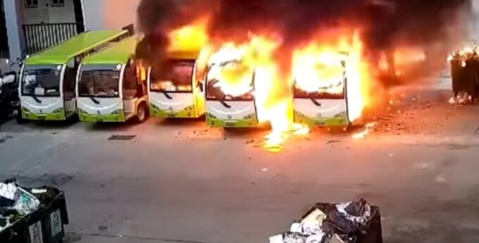 Pożar autobusów elektrycznych