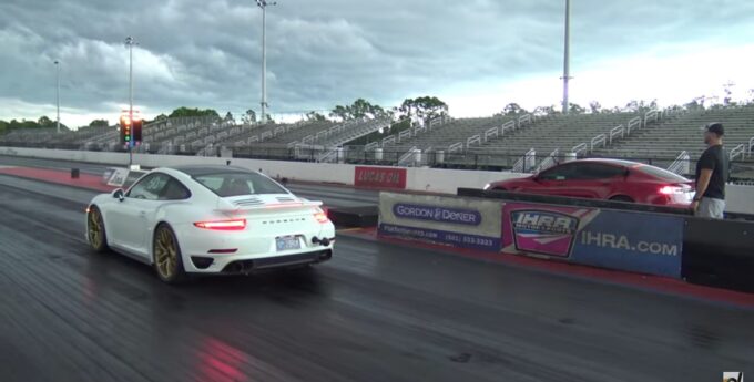 tesla porsche drag race