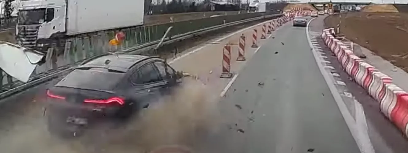 Cudem nie doszło do tragedii! Pijany kierowca BMW robi masakrę na drodze! [FILM]
