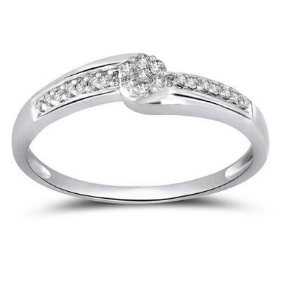 Staviori pierścionek. 21 diamentów, szlif brylantowy, masa 0,16 ct., barwa h, czystość i1. białe złoto 0,585. szerokość 3,2 mm.