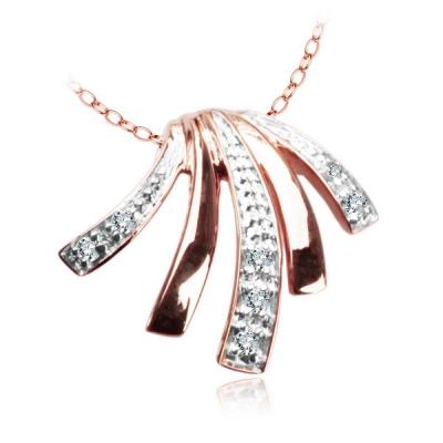 Staviori wisiorek. 7 diamentów, szlif achtkant, masa 0,035 ct., barwa h, czystość i1. białe, różowe złoto 0,585. wymiary 15x15 mm.