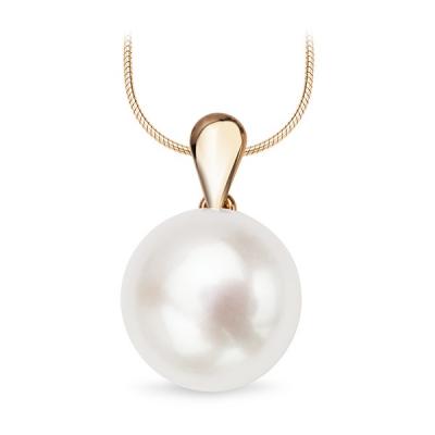 Naturalna perła w złocie staviori zawieszka.perły hodowlane słodkowodne. białe jakość b.