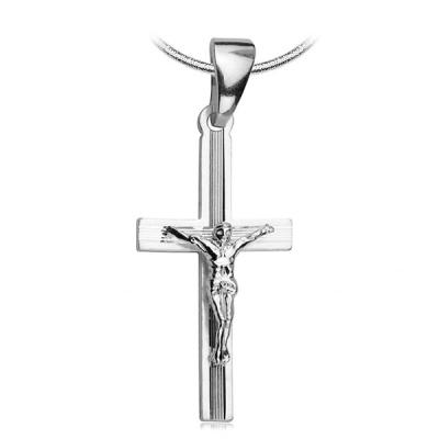 Staviori krzyżyk z postacią jezusa. srebro 0,925. wysokość 35 mm.