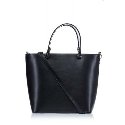 Czarna elegancka klasyczna torebka na rączkach