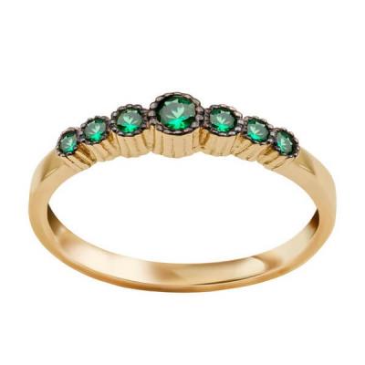 Staviori pierścionek. cyrkonia. żółte złoto 0,585.   złoty pierścionek ozdobiony zielonymi cyrkoniami.