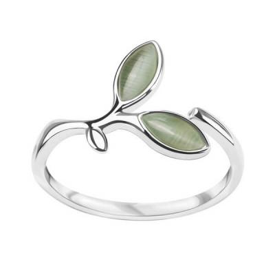 Staviori pierścionek gałązka oliwna. szkło. srebro 0,925