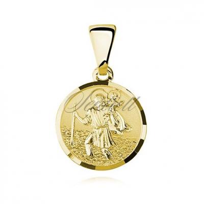 Srebrny pozłacany medalik pr.925 święty krzysztof