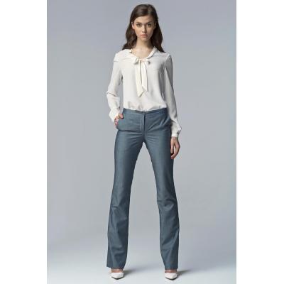 Jeansowe eleganckie spodnie damskie bootcut