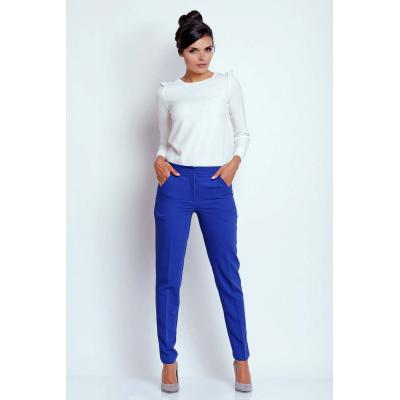 Kobaltowe eleganckie spodnie cygaretki
