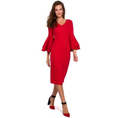 Wizytowo-koktajlowa sukienka w czerwonym kolorze