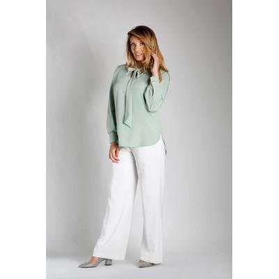 Zielona elegancka bluzka z wiązaniem plus size