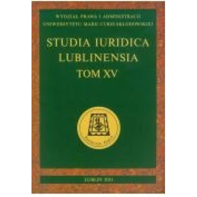 Studia iuridica lublinensia t  xv
