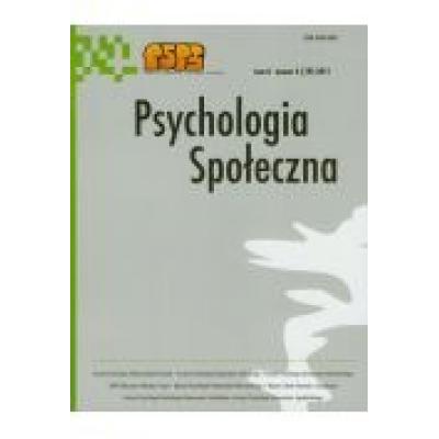 Psychologia społeczna  tom 6 numer 4/2011