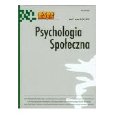 Psychologia społeczna tom 7 nr 2 (21) 2012
