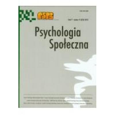 Psychologia społeczna tom 7 nr 4 (23) 2012