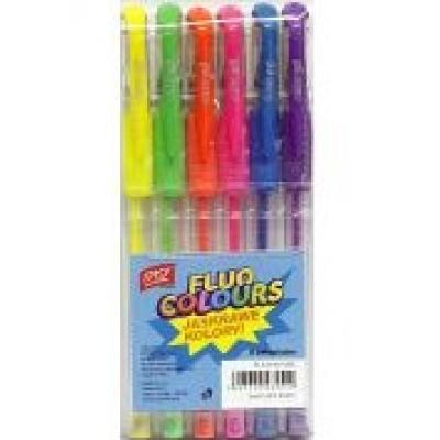 Długopis żelowy fluo 6 kolorów easy