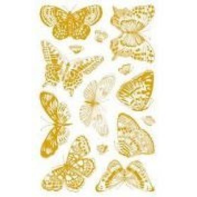 Naklejki papierowe pozłacane motyle