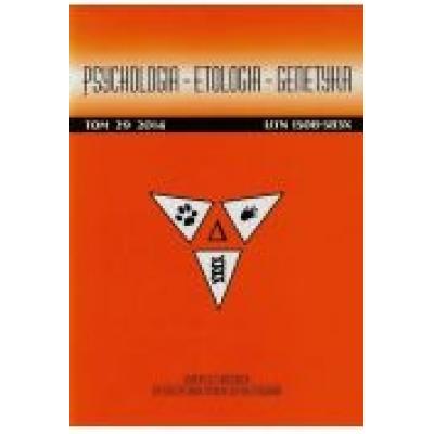 Psychologia etologia genetyka tom 29