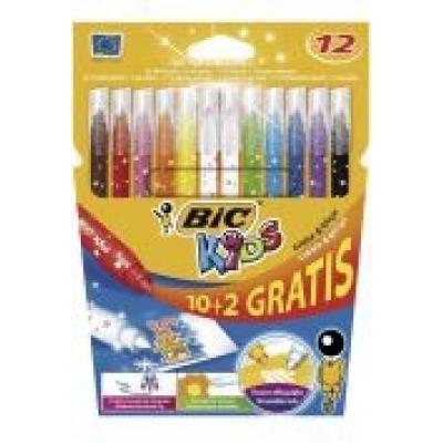 Flamastry kids colour & erase 10+2 kolory bic