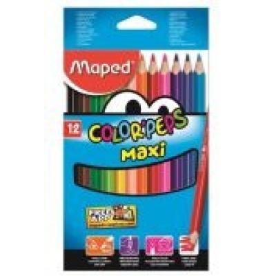 Kredki colorpeps maxi trójkatne 12 kolorów maped