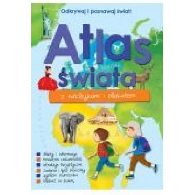 Atlas świata z naklejkami i plakatem