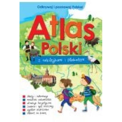 Atlas polski z naklejkami i plakatem