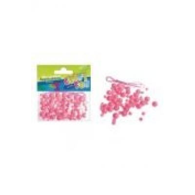 Cf ozdoba dek koraliki plast różowe 80szt