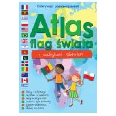 Atlas flag świata z naklejkami i plakatem