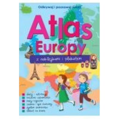 Atlas europy z naklejkami i plakatem