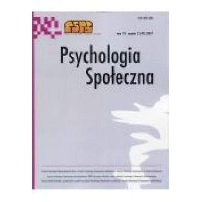 Psychologia społeczna tom 12 nr 2 (41) 2017