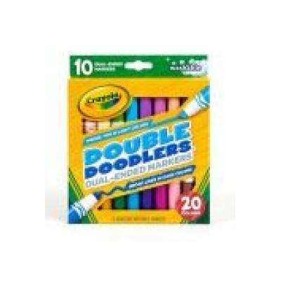 Flamastry dwustronne zmywalne 20 kolorów crayola