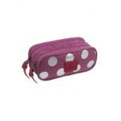 Saszetka podwójna coolpack clever silver dots/pink a575